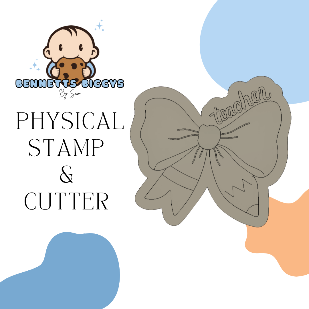 Teacher Pencil Bow Stamp and Cutter