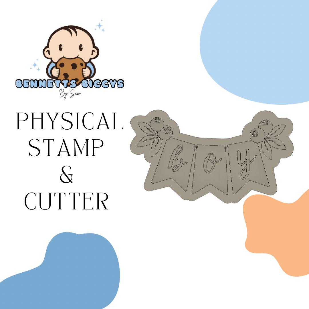 Blueberry Boy Bunting Stamp and Cutter