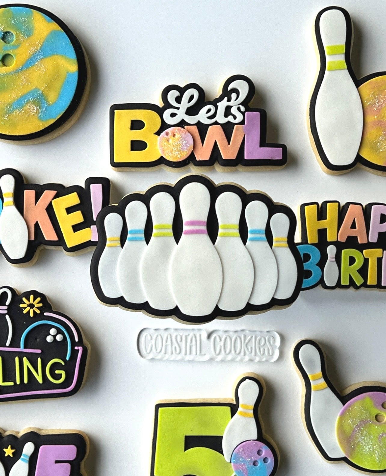Line of Bowling Pins
