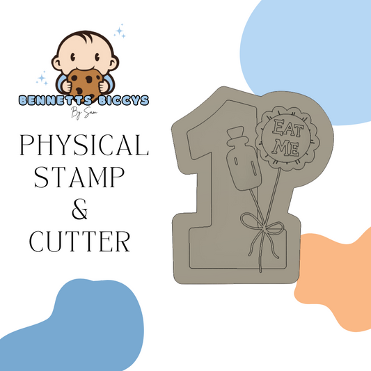 1 with Balloons Stamp and Cutter