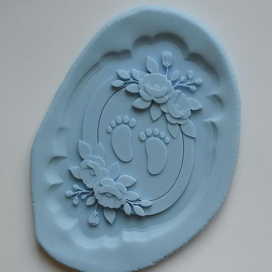 Floral Baby Feet Frame