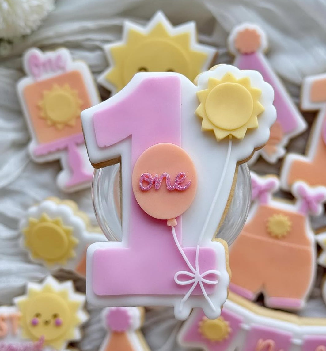 1 with Balloons Stamp and Cutter