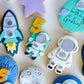 Astronaut & number 5 Balloon Stamp and Cutter