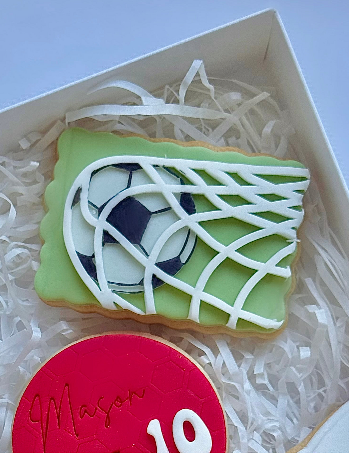 Football in Goal Stamp and Cutter