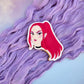 Pink Hair Singer Stamp and Cutter