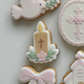 Floral Cross Candle