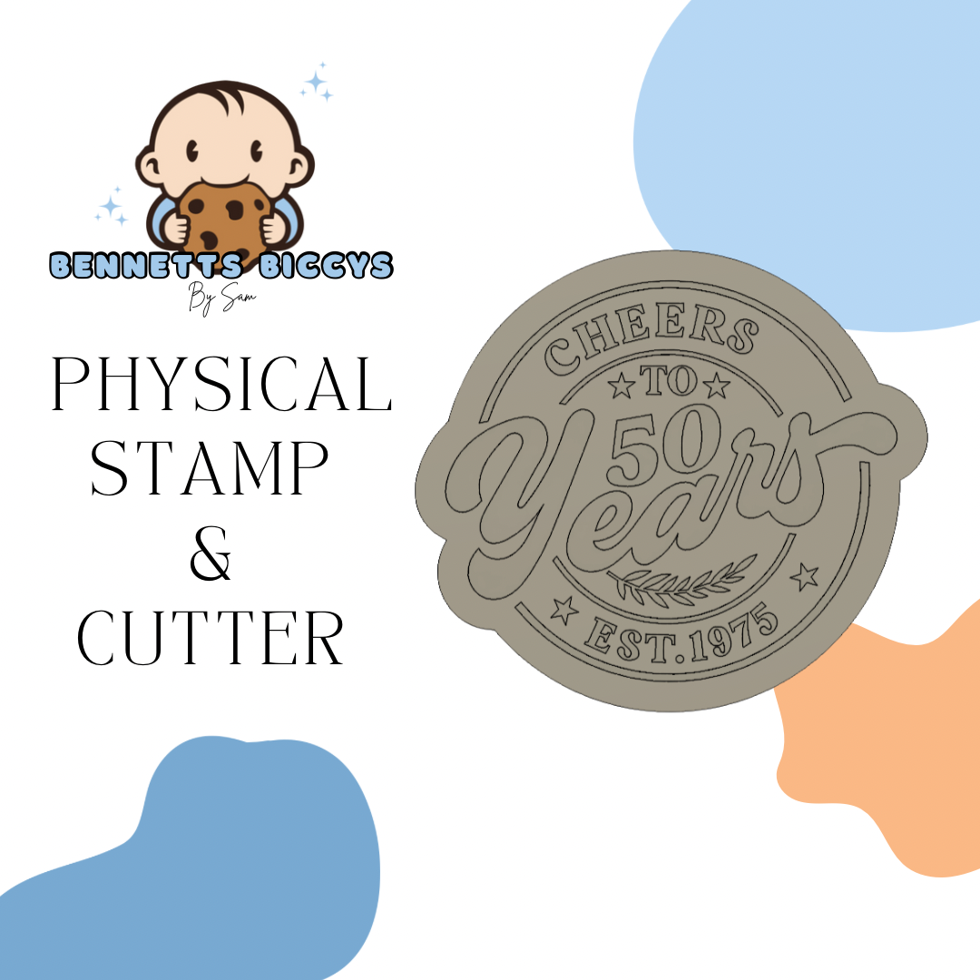 Cheers to 50 Years Stamp and Cutter