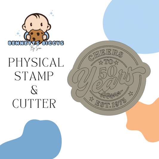Cheers to 50 Years Stamp and Cutter