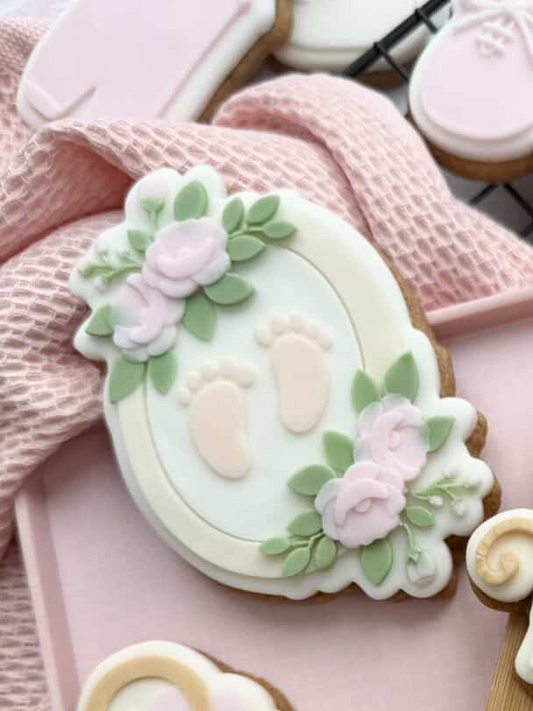 Floral Baby Feet Frame