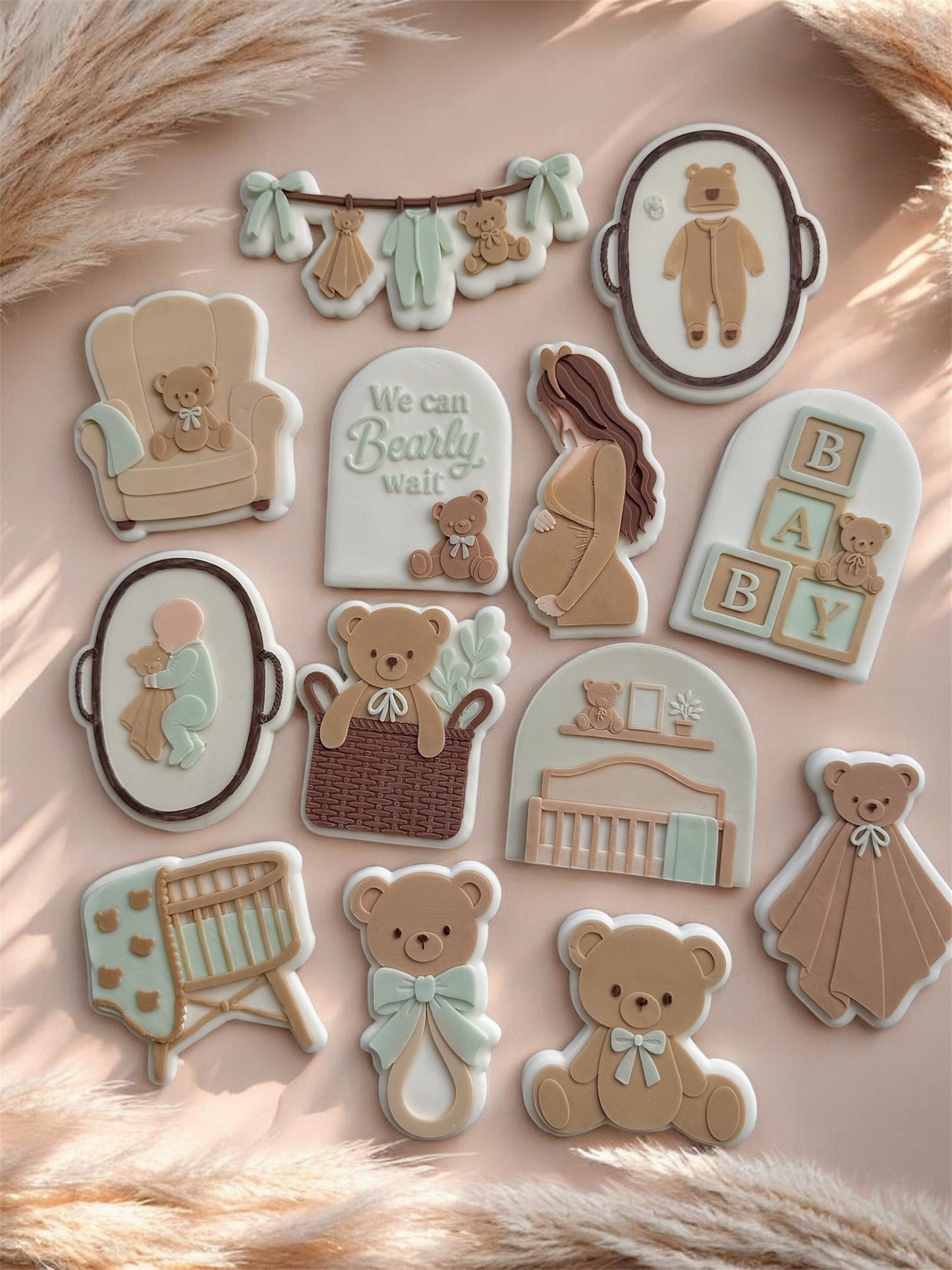 Baby in Basket with Bear