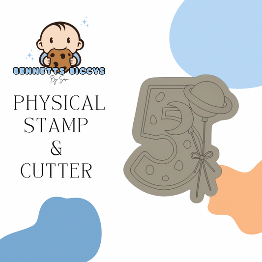 5 & Planet Balloons Stamp and Cutter